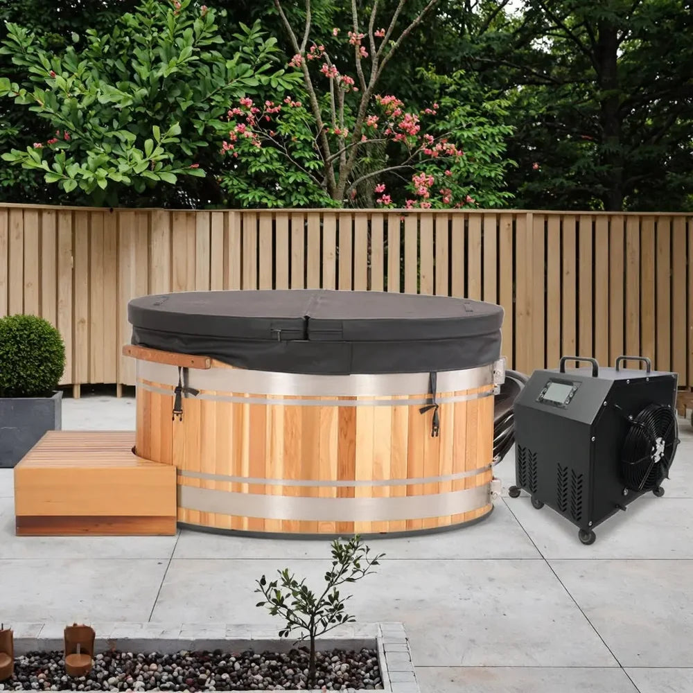 Chateau Celestial Premium Cedar Cold Plunge Tub with 1HP Chiller