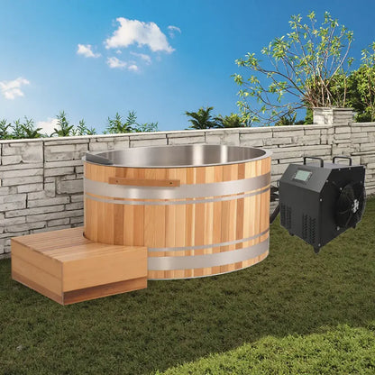 Chateau Celestial Premium Cedar Cold Plunge Tub with 1HP Chiller