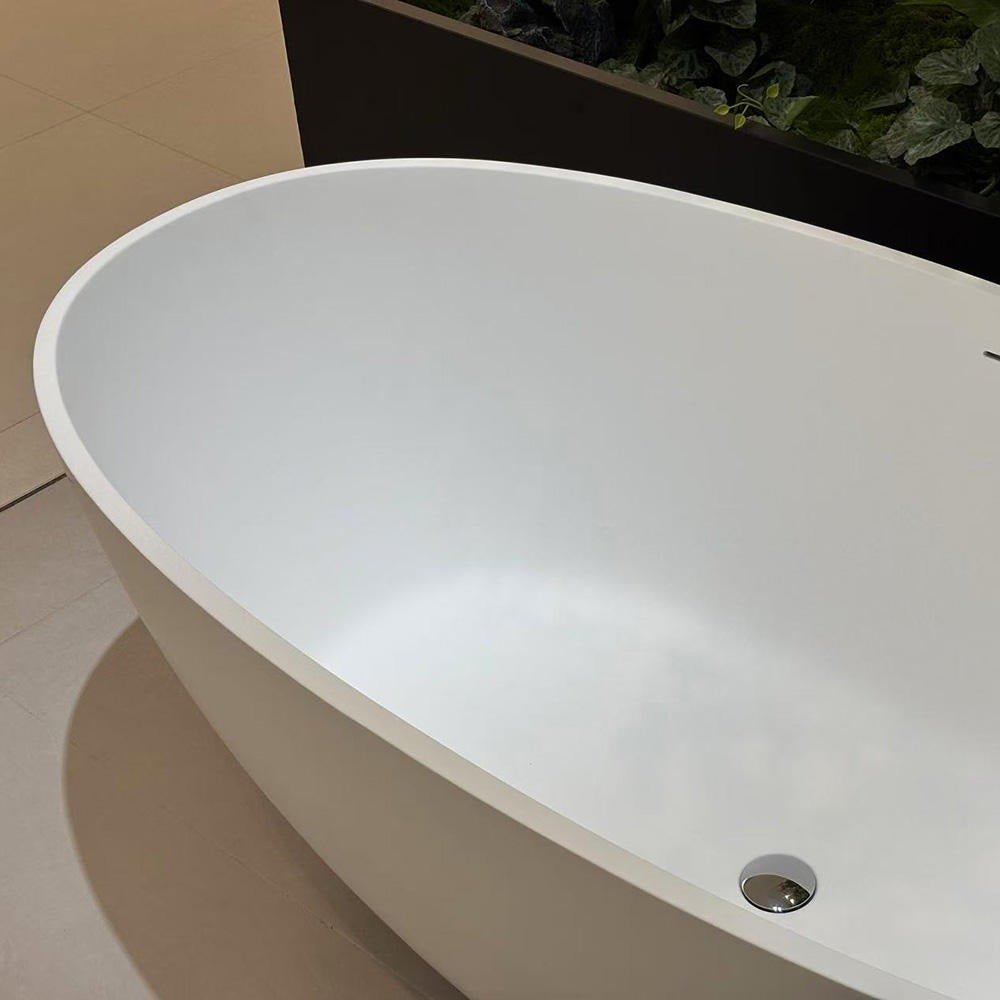 Chateau Celestial™ GD-1004 Luxury Soaking Tub – Matte White Stone Spa Bath