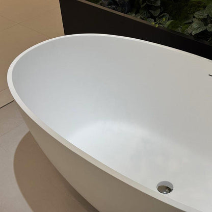 Chateau Celestial™ GD-1004 Luxury Soaking Tub – Matte White Stone Spa Bath