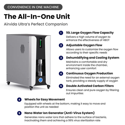 AIRVIDA Ultra 1.3-2.0 ATA Chamber for Deep Recovery & Cellular Repair
