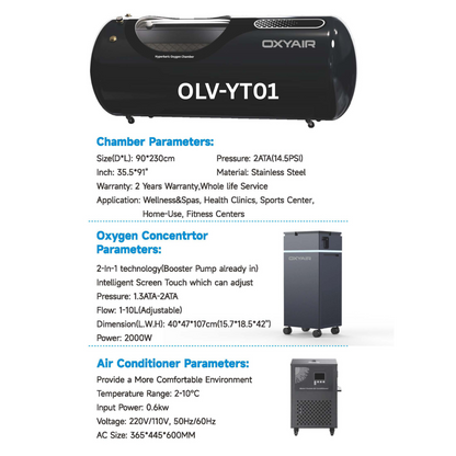 OXYAIR OLV-YT01 Stainless Steel Hyperbaric Chamber for Fast Recovery at Home