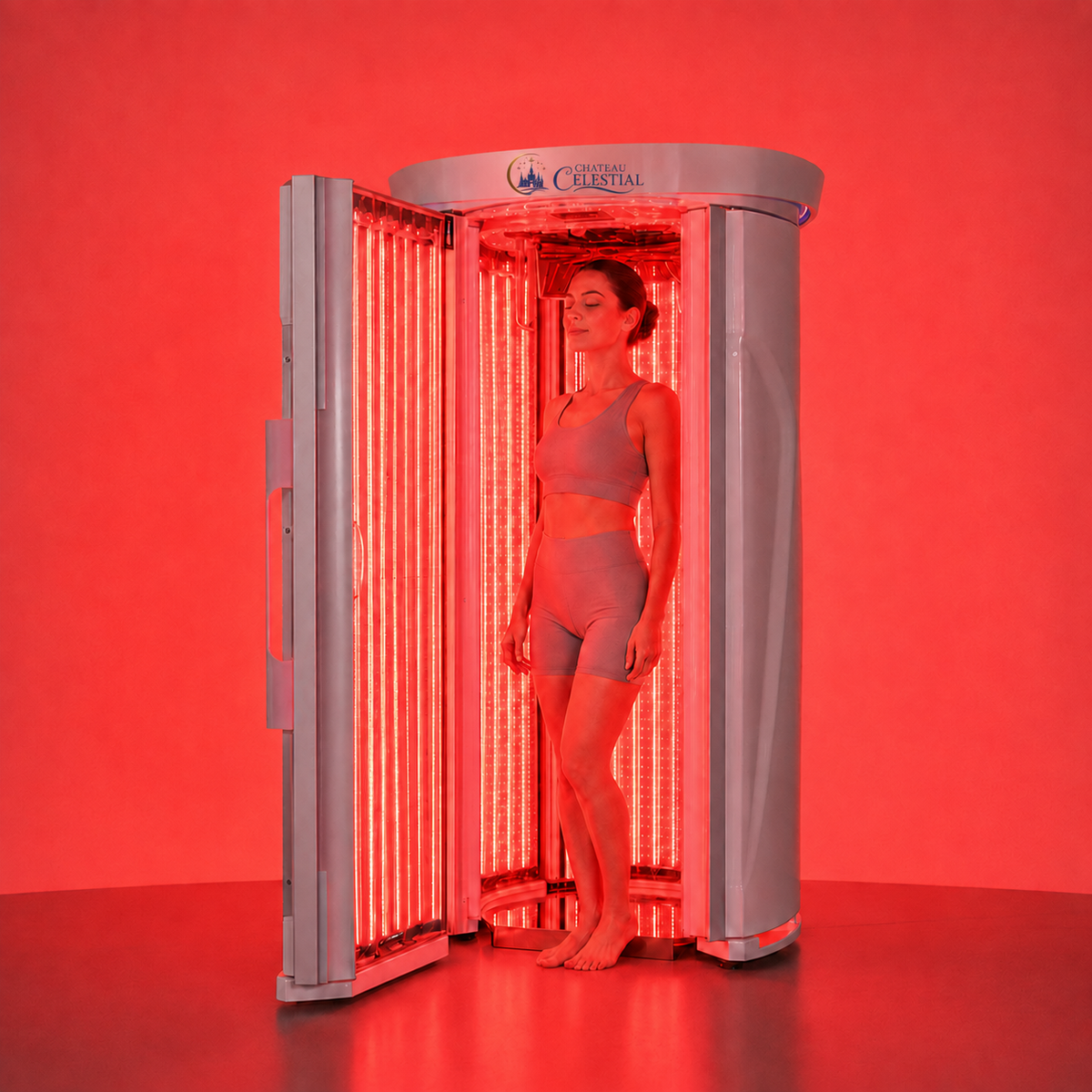 Chateau Celestial M11 Full-Body Red & Near-Infrared Light Therapy Booth for Wellness, and Healthy-Looking Skin by Merican