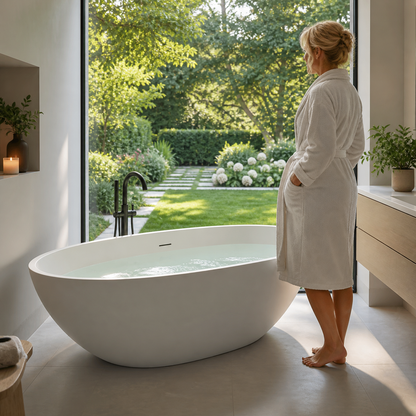 Chateau Celestial™ GD-1005 Stone Soaking Tub – Luxury Deep Bath Experience