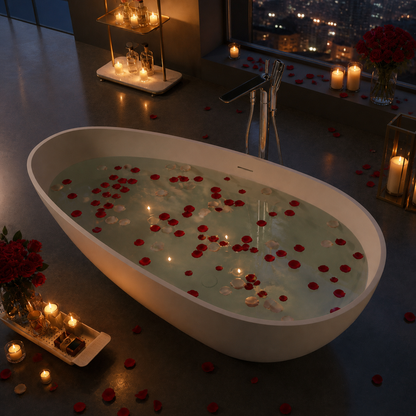 Chateau Celestial™ GD-1005 Stone Soaking Tub – Luxury Deep Bath Experience