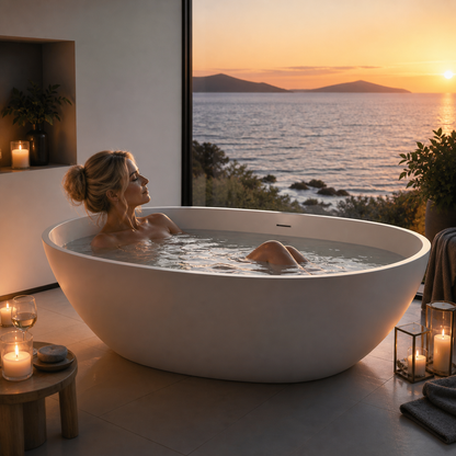 Chateau Celestial™ GD-1005 Stone Soaking Tub – Luxury Deep Bath Experience