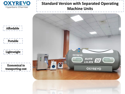 OXYREVO Elite Home Soft Hyperbaric Chamber | Quiet Adjustable 1.4 ATA HBOT