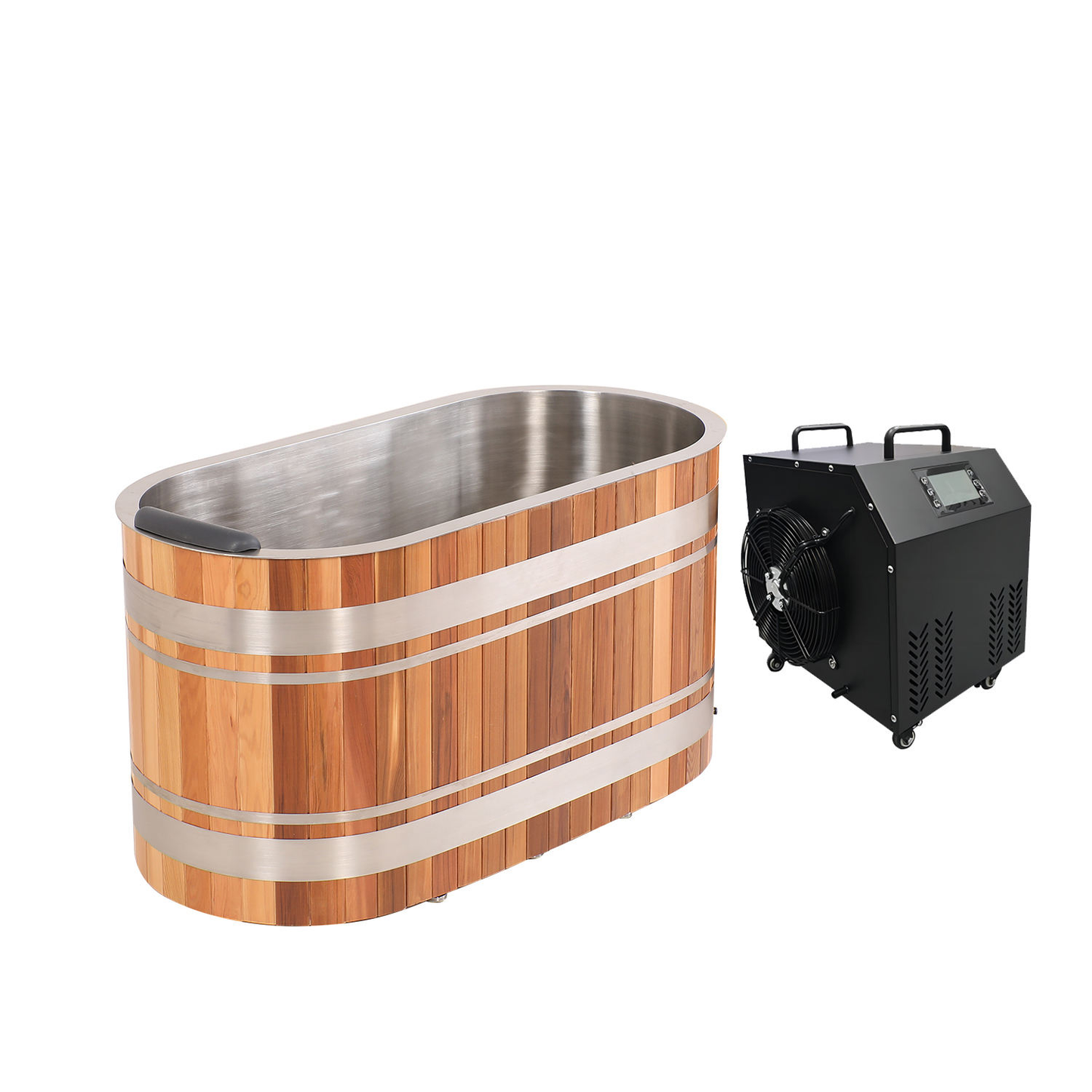 Chateau Celestial U-Shape Red Ergonomic Cold Plunge with Chiller & Cover