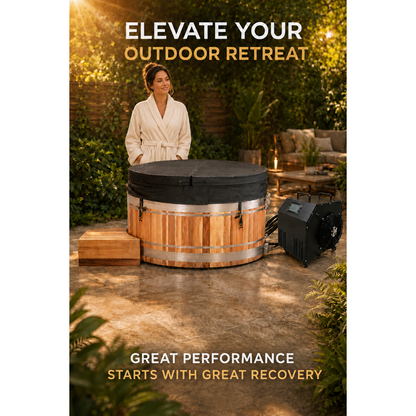 Chateau Celestial Premium Cedar Cold Plunge Tub with 1HP Chiller