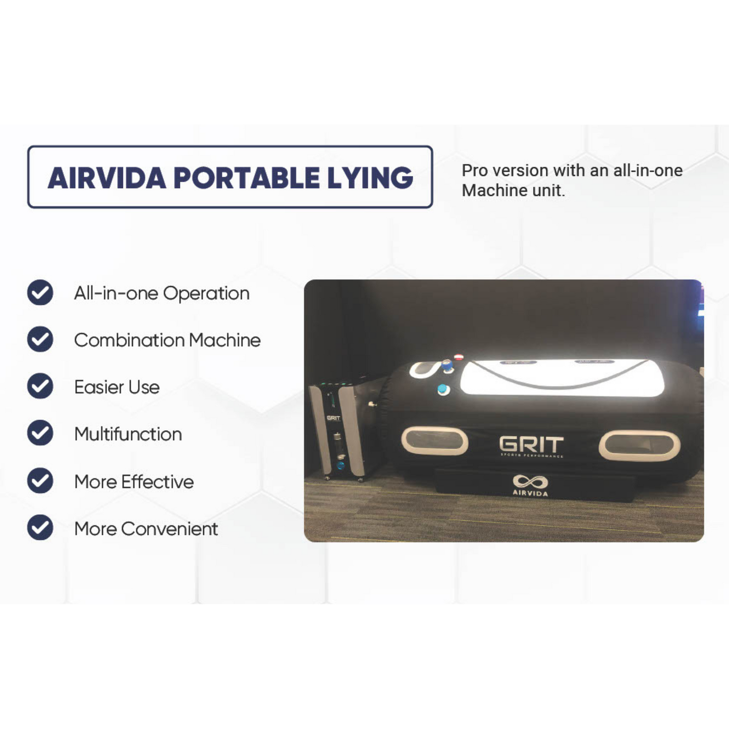 AIRVIDA Portable Hyperbaric Chamber (1.1-1.4) ATA Soft Shell Lying Unit