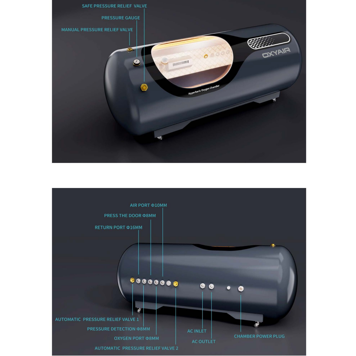 OXYAIR OLV-YT01 Stainless Steel Hyperbaric Chamber for Fast Recovery at Home