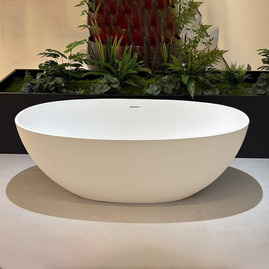 Chateau Celestial™ GD-1004 Luxury Soaking Tub – Matte White Stone Spa Bath