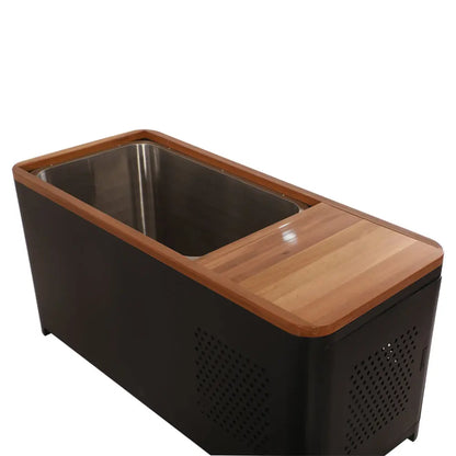 Chateau Celestial Red Cedar Stainless Steel Cold Plunge Tub with 1.5HP Chiller