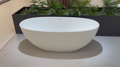 Chateau Celestial™ GD-1004 Luxury Soaking Tub – Matte White Stone Spa Bath